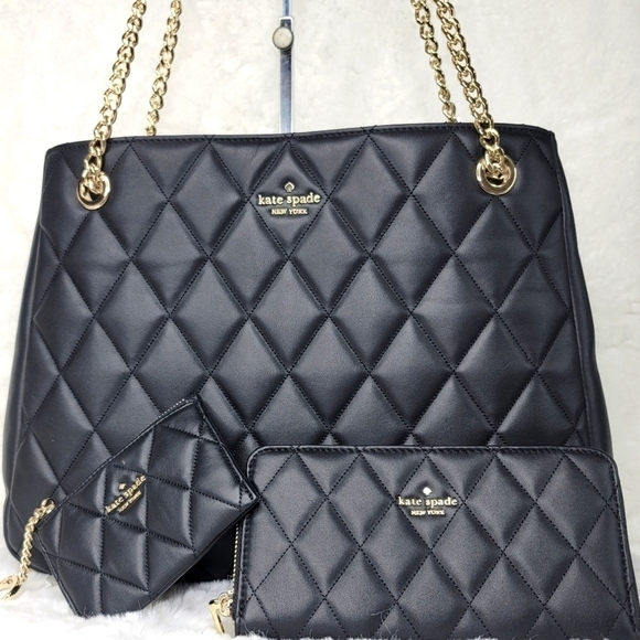 NWT Kate Spade New York 3 PCS Set Shoulder Bag Purse Designer Handbag Tote ++ - Picture 9 of 13